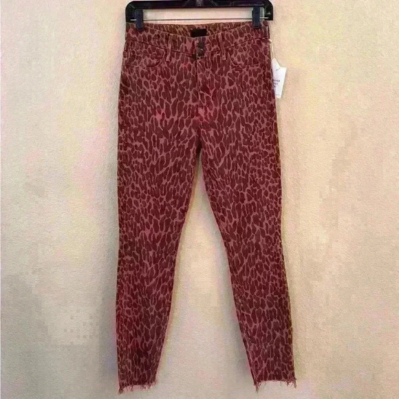 MOTHER High Waisted Looker Ankle Fray In Animal Attraction Size 26 New With Tags - Picture 9 of 14